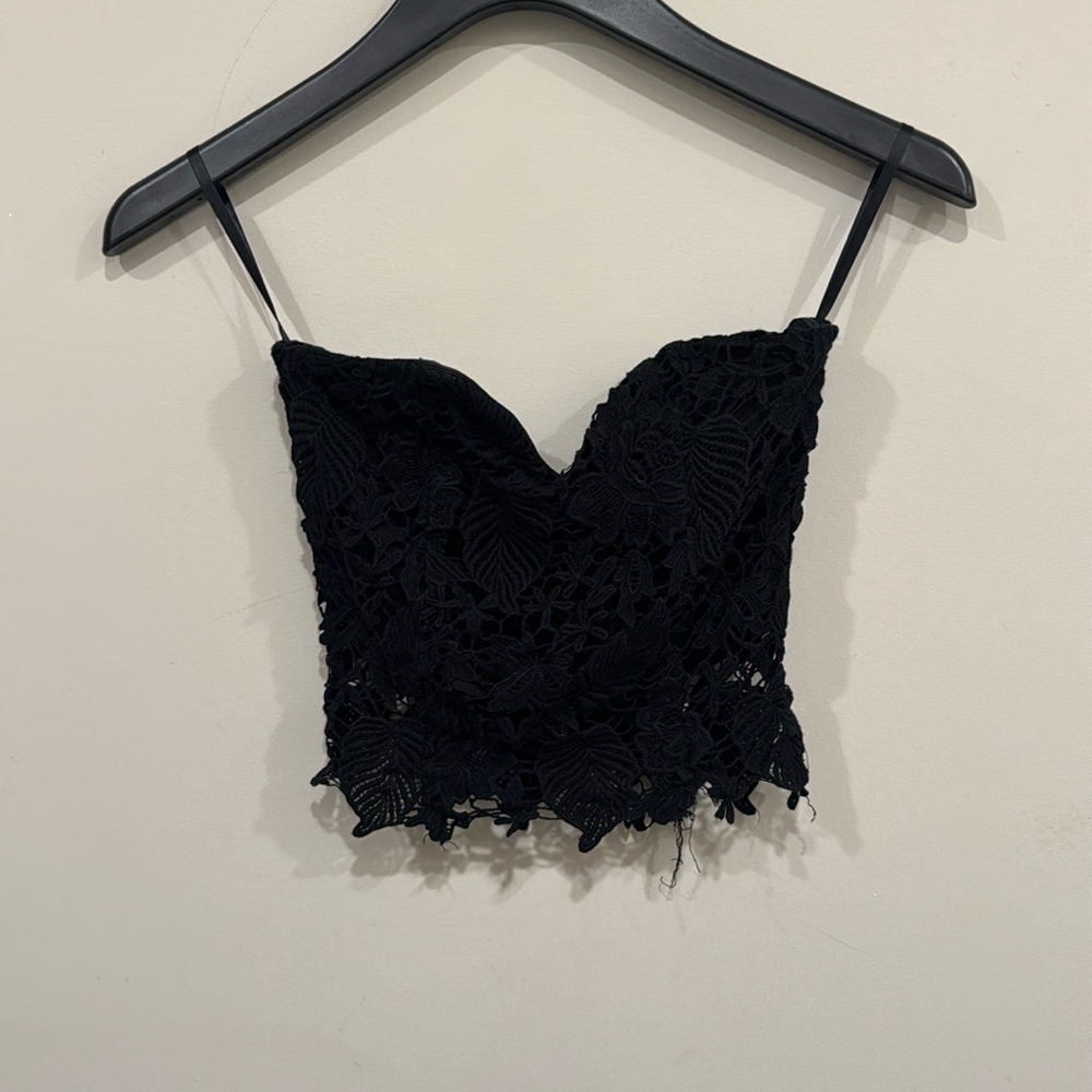 Black corset crop top